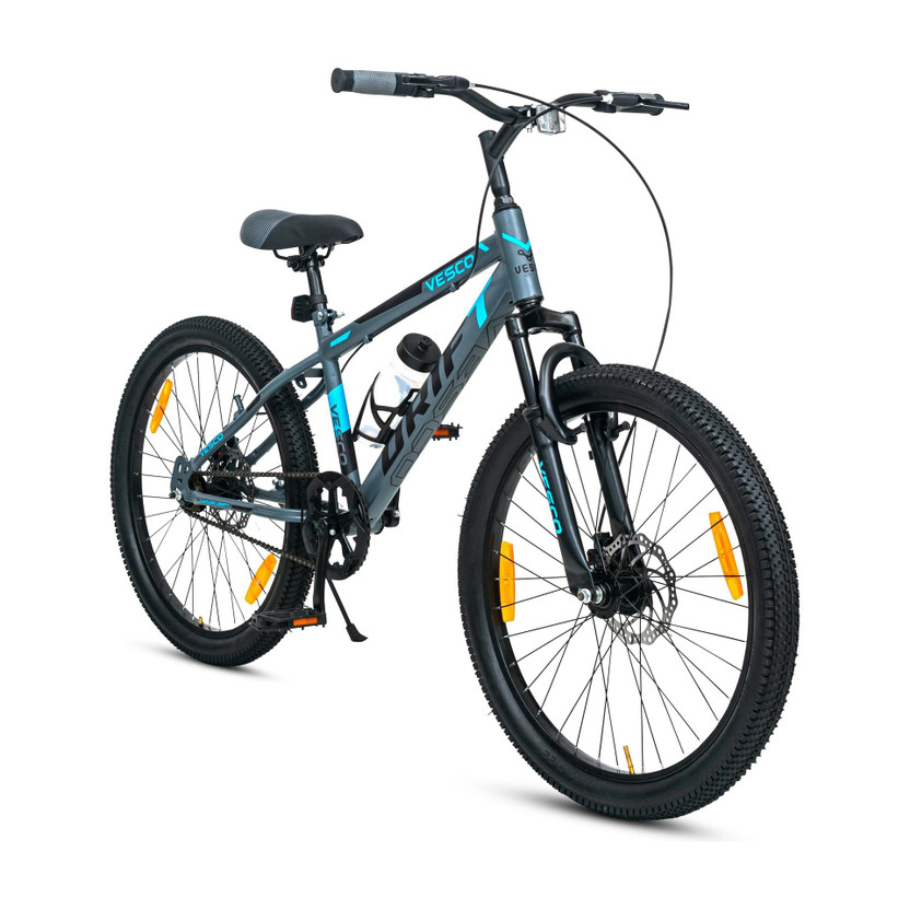 VESCO VESCO Drift 24T Bicycle Big Kids Boys & Girls 9 to 15 age 24 T (inch) Mountain Cycle(Single Speed, Grey, Only Front Suspension) - Flipkart Deal