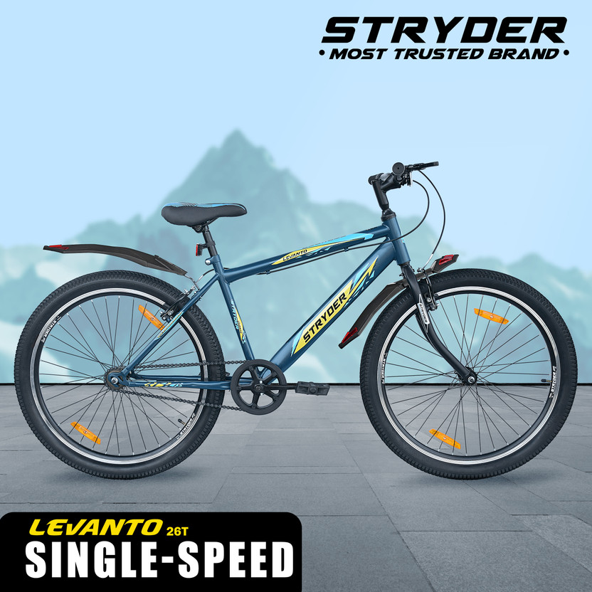 STRYDER STRYDER Levanto 26” MTB Cycle - Durable & Stylish Ride 26 T (inch) Mountain Cycle(Single Speed, Blue, Rigid) - Flipkart Deal