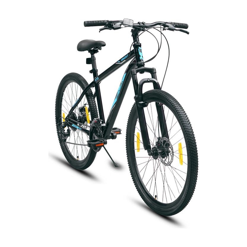 XCi Hangout Shimano Geared for Men TUF SHOX Suspension 27.5T (inch) Mountain Cycle 27.5 T (inch) Mountain Cycle(21 Gear, Black, Blue, Only Front Suspension)