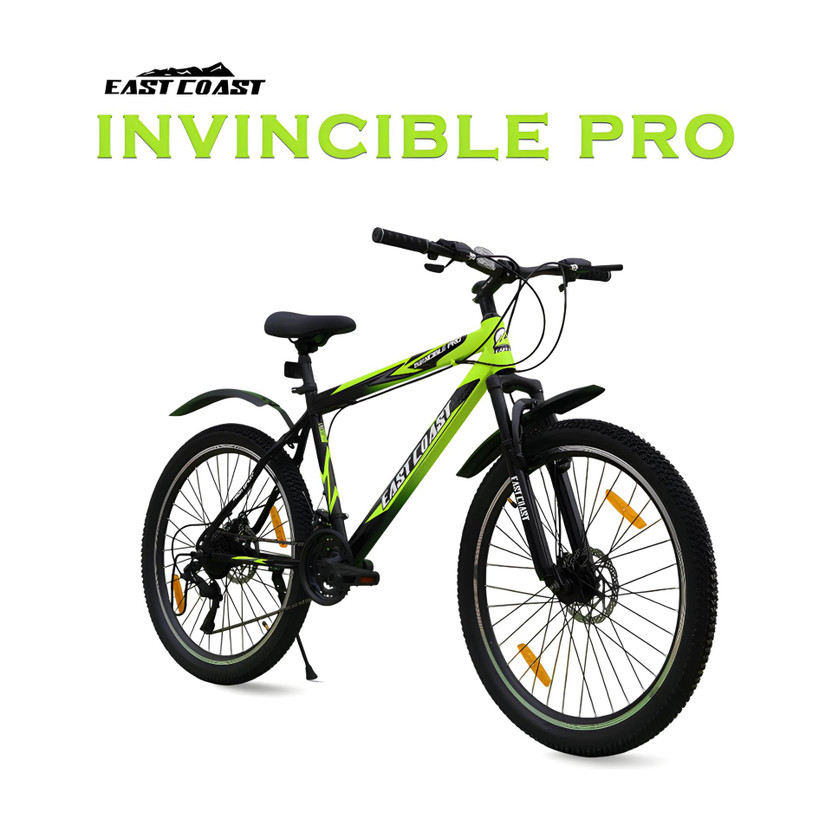 EAST COAST INVINCIBLE PRO 21 SPEED /Hardtail 26 T Mountain 21 Gear Green 26 T (inch) Mountain Cycle(21 Gear, Green, Only Front Suspension)