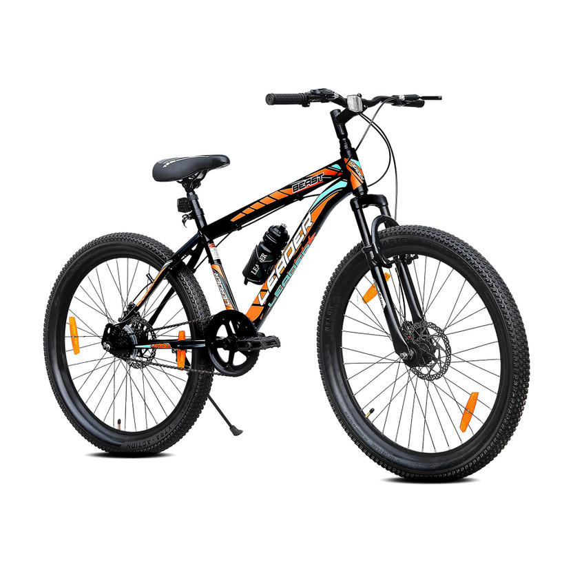 LEADER LEADER Beast 26T with Front Suspension and Disc Brake and Complete Accessories 26 T (inch) Mountain Cycle(Single Speed, Black, Only Front Suspension) - Flipkart Deal