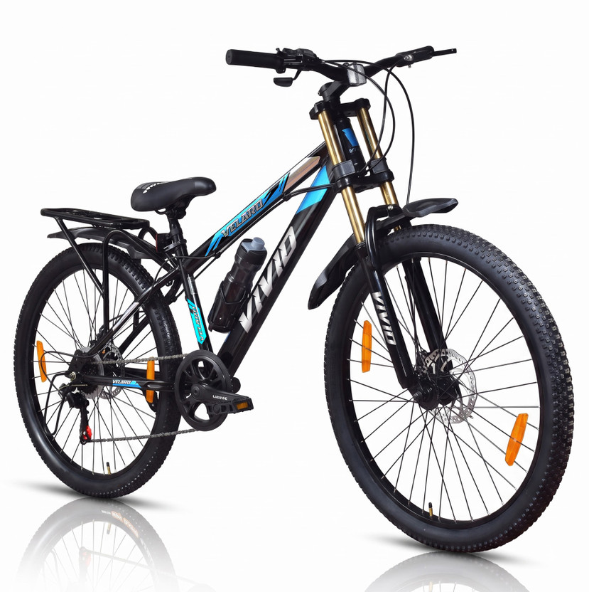 VIVID Valero Pro IBC 26T 7 Gear Cycle for Men,Double Crown Front Suspension, DD Brakes 26 T (inch) Mountain Cycle(7 Gear, Black, Only Front Suspension)