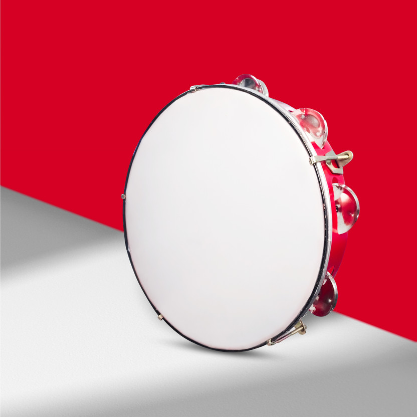 DOKCHAN khanjari Tambourine Musical Instrument | Multicolor Dafli (Diameter - 10in) Daf Instrument
