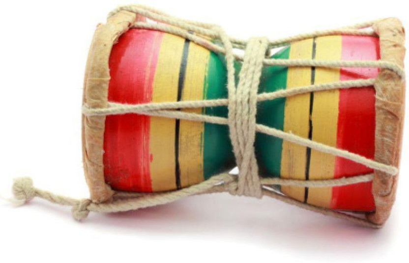 Stylo BIG SIZE HANDMADE WOODEN DAMRU DAMAROO PERCUSSION INDIAN CLASSICAL INSTRUMENT Damaru