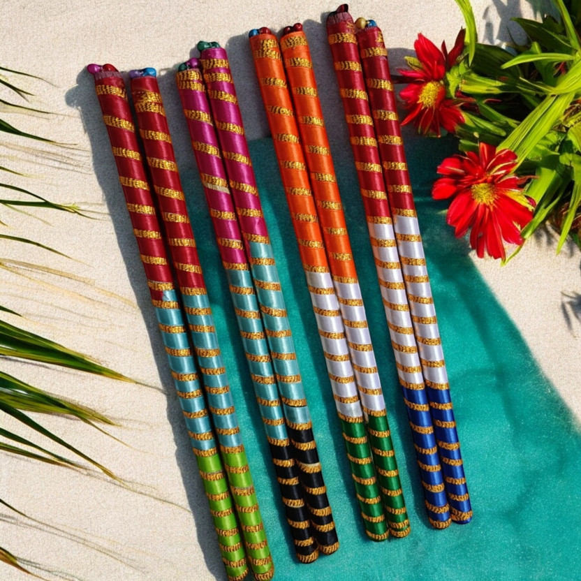 LeafBlu LeafBlu Premium Quality Navratri Wooden Dandiya Sticks for Garba Night (Pack of 4 Pair) Dandia Sticks(Multicolor) - Flipkart Deal