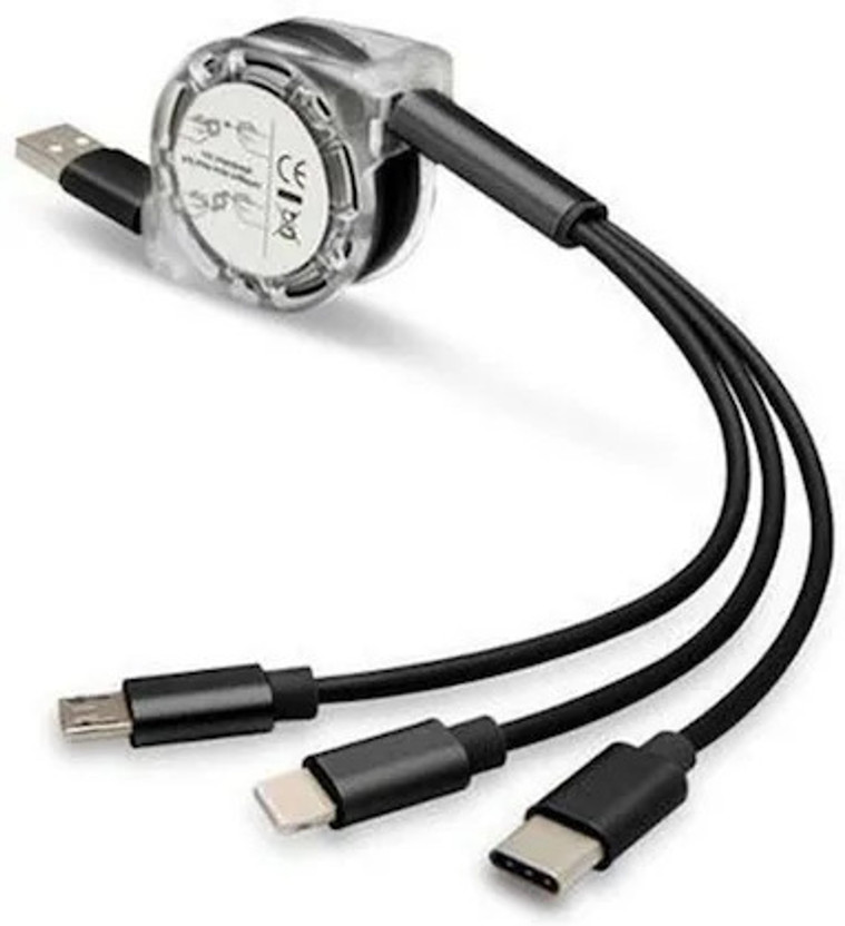 Oliv Oliv Life 3-in-1 Cable 1 m | USB Type C Cable | 2 A 3 m TOP PRICE 3-in-1 USB Charge Phone/Type C/Micro USB All Android iOS Smartphones(Compatible with Mobile, Laptop, Tablet, Black, USB Type C To Lightning) - Flipkart Deal