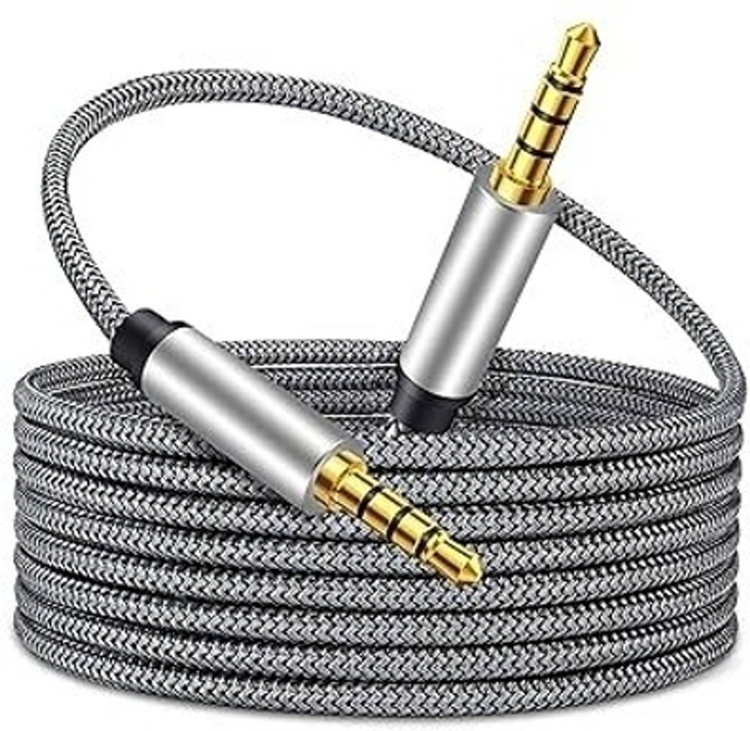 CASENED AUX Cable 1 m DC-CN29(Compatible with Car, Speaker, Tablet, Grey, One Cable)