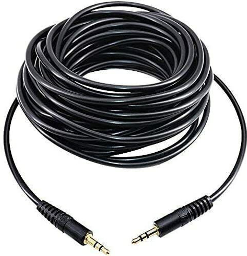 EKAAZ AUX Cable 5 m AUX 5 meter(Compatible with Mobile, Black, One Cable, 3.5mm Jack To 3.5mm)