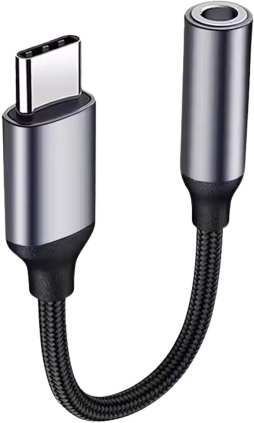 Aliens AUX Cable 1 A 0.12 m Aluminum Foil Type C to 3.5mm Audio Jack Cable, DAC Headphone/Earphone Converter Adapter| Hi-Fi Stereo Aux Cable Nylon Braided Material(Compatible with iPhone 17/16/15/Pro/Max,Samsung Galaxy S26/S25/S24,Google Pixel,OnePlus,Not