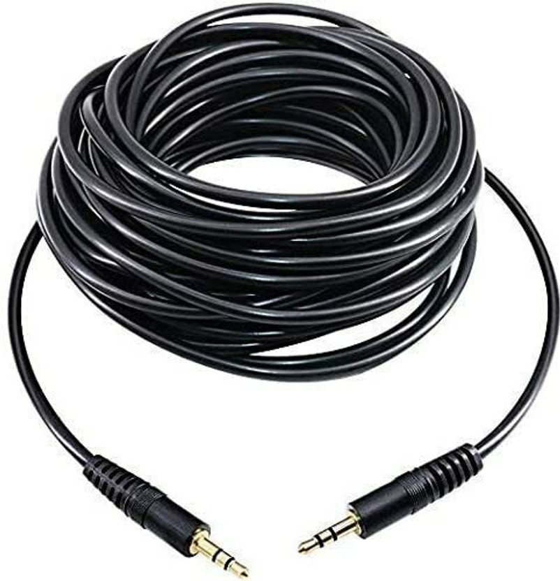 EKAAZ AUX Cable 3 m Cable 3 meter(Compatible with Mobile, Black, One Cable)
