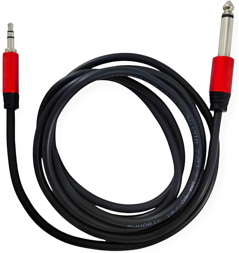 MRdians AUX Cable 1.5 m 3.5mm to 6.5mm male Audio Cable(Compatible with DJ Console, DJ Controller, Headphones, Amplifier, Speakers, Black)