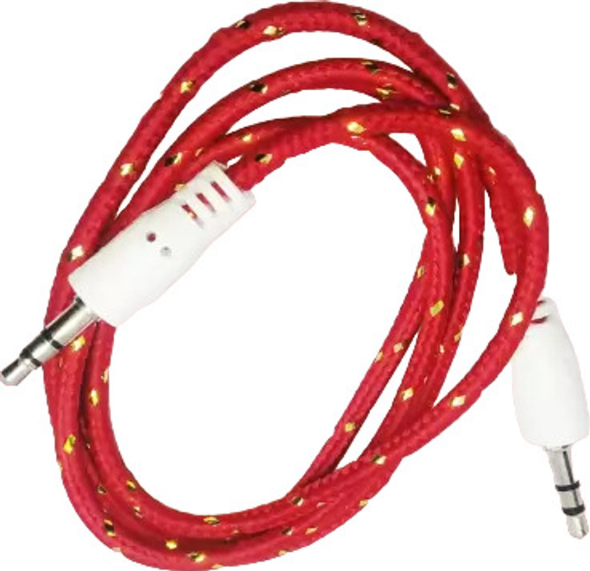 lookat AUX Cable 1 m Stereo Aux Cable Strong 3 Feet to Male to Male Multicolour Compatible with All Car/Headphone/Home Theater Pack of 1(Compatible with Mobile, PC Laptops, Audio Player, Car Audio, Tablets, Red, NA)