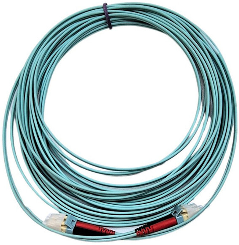 R&M Ethernet Cable 10 m LCPC to LCPC OM3 Multimode Duplex Fiber Optic Patch Cord – High-Speed Data Transmission Cable for Reliable Network Connectivity and Low Signal Loss(Compatible with Server & Switch, Aqua, One Cable)