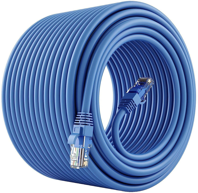 HIVEN Ethernet Cable 100 m Cat 6 Lan cable-100 m(Compatible with Router,nvr,data transfer, Blue)
