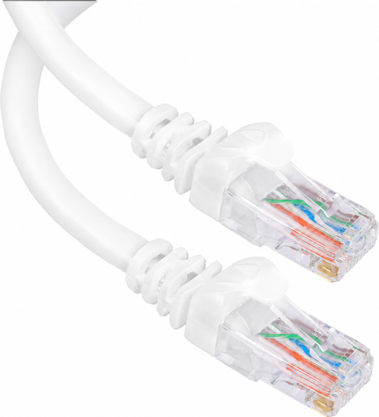ZEBRONICS Ethernet Cable 5 m ZEB-PC4PCAT6- 05M(Compatible with POE Switch, Router, IP Phones, Video Doorbell, White, One Cable, RJ-45 To RJ-45)