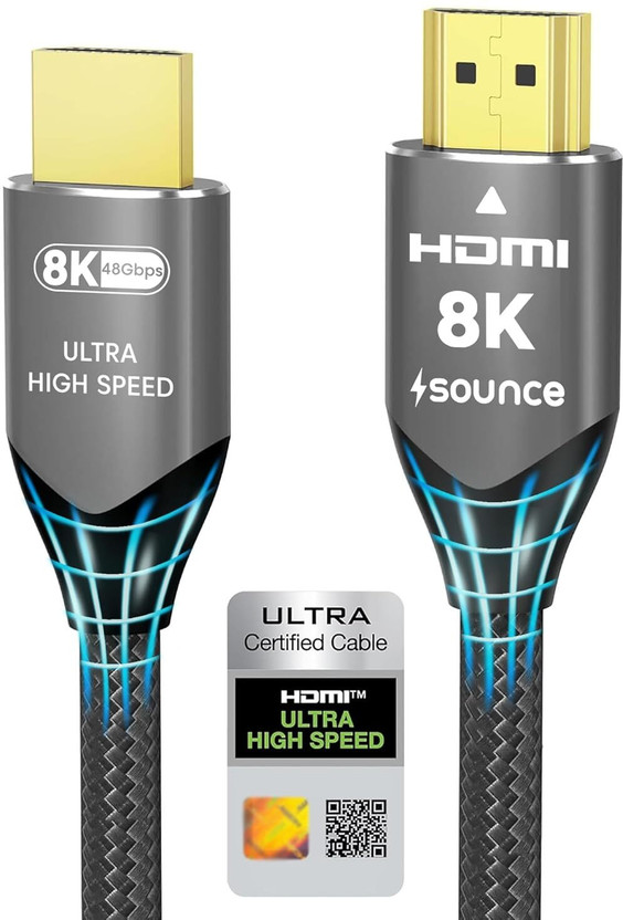 sounce HDMI Cable 1 m 3.3ft(Compatible with PC, Laptop, Black, HDMI To HDMI)