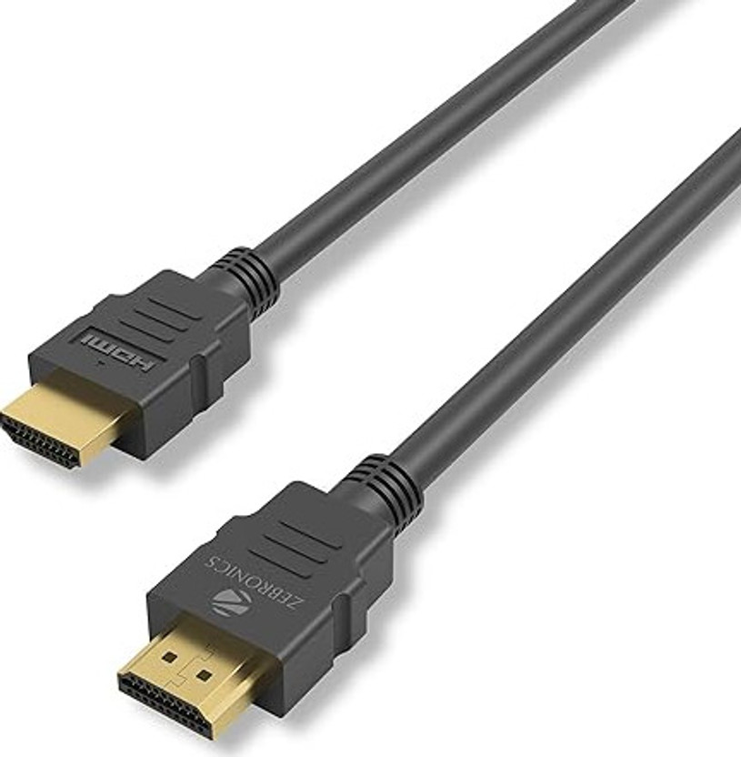 ZEBRONICS HDMI Cable 5 m ZEB HAA5020(Compatible with HDTV, A/V systems, computer connections, BLU RAY PLAYER, PROJECTOR, SOUNDBAR, GAMING CONSOLE, Black, HDMI To HDMI)