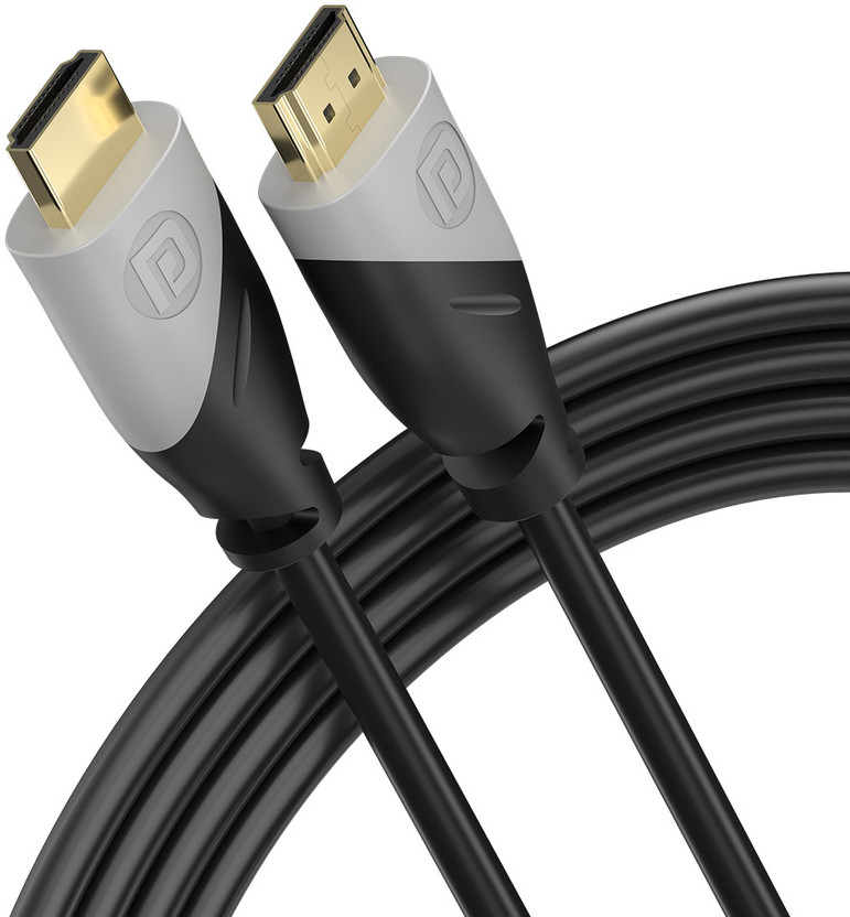 Portronics HDMI Cable 3 m Konnect Sync 4k 60Hz with Gold Plated Connectors(Compatible with mobile, Black, One Cable)