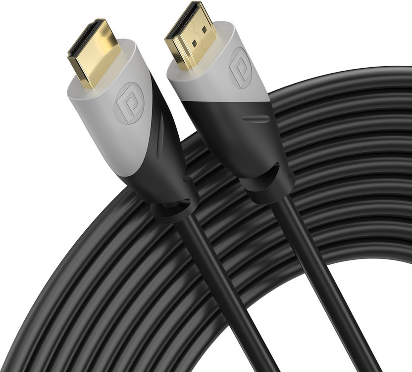 Portronics HDMI Cable 5 m Konnect Sync 4k 60Hz with Gold Plated Connectors(Compatible with Laptop, TV, Projector, Monitor, Set-Top Box, Black, One Cable)