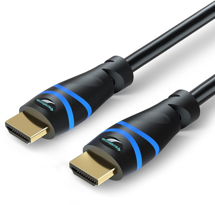 BlueRigger HDMI Cable 0.9 m copper 8K HDMI 2.1 Cable (8K 60Hz HDR, 4K 120Hz, High Speed 48Gbps with Ethernet, eARC, 3D, HDCP 2.3)(Compatible with COMPUTER, TV, Gaming Console, Black, One Cable)