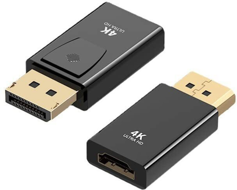 SYGA HDMI Cable 1 m 4K Display Port to HDMI-Compatible Adapter Converter(Compatible with Monitor Projector, SET BOX, Black, One Cable)