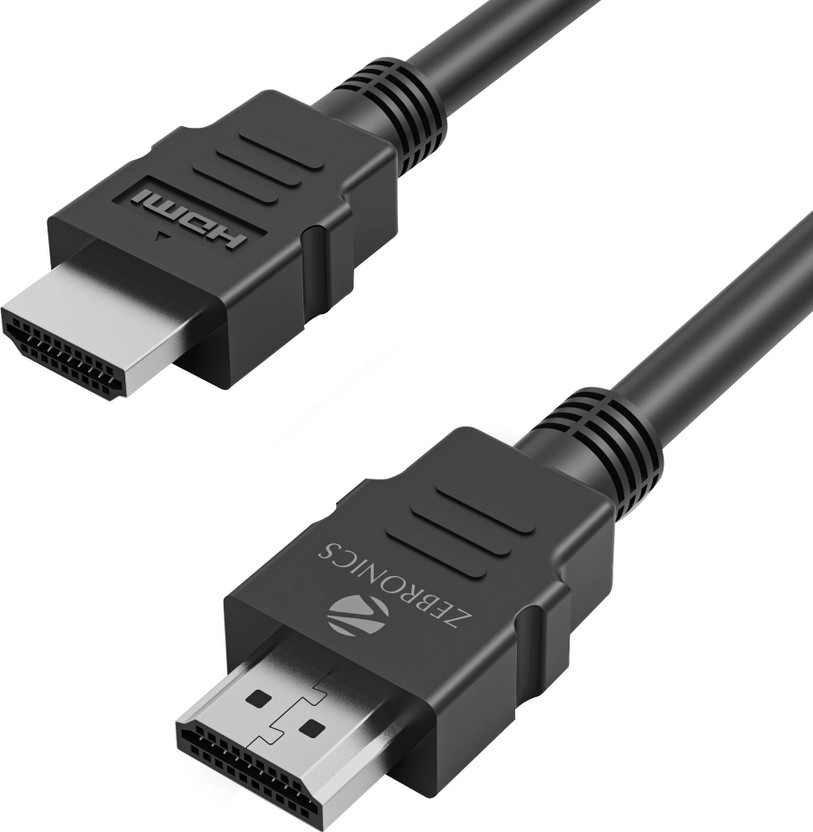 ZEBRONICS HDMI Cable 1.5 m ZEB-HAA1520C (1.5 Meter) HDMI Cable(Compatible with TVs, displays, A/V receivers, Blu-ray players, Computers, Playstation, Black)