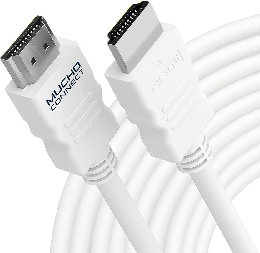Muchoconnect HDMI Cable 1.5 m Hdmi 2.1 arc cable 8K @60Hz | 4K @120Hz |48 Gbps with Nickel Plated Connectors - NN6(Compatible with Laptop, Computer, Gaming Console, TV, Camera, Projector, White, One Cable)