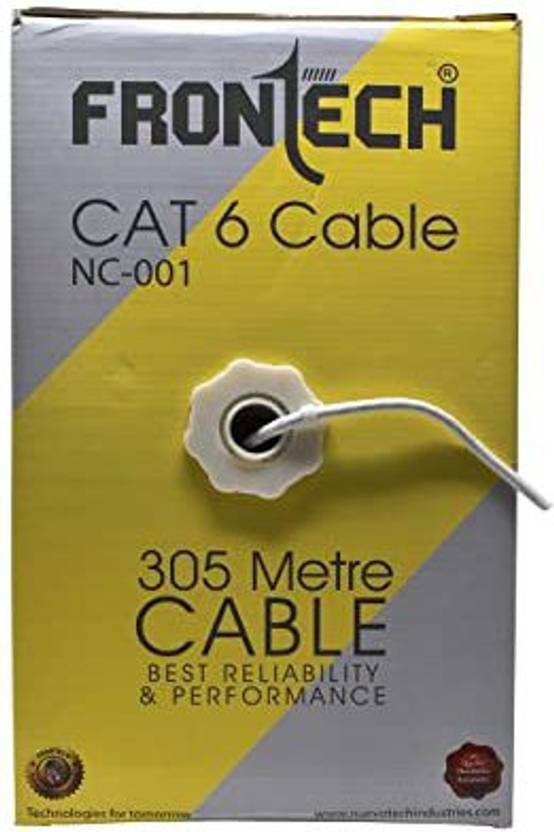 Frontech LAN Cable 100 m CAT 6 Wire RJ45 for CCTV Surveillance System