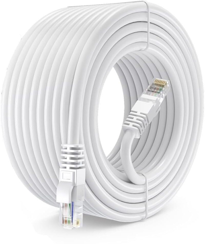 Sadow LAN Cable 50 m 50 Meters CAT6 Intenet Lan Cable Network CAT6 Internet Modem RJ45 Patch Cord(Compatible with Desktops, Laptops, Servers, Gaming Consoles, TV, White)
