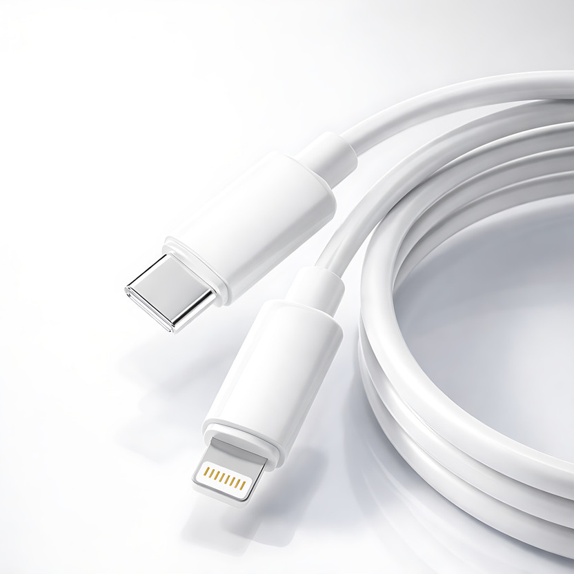 MAK Lightning Cable 3 A 1 m PVC 30W Type C to Lightning Cable Fast Charging with Power Delivery High Speed Data Sync Clean Design USB C to Lightning Charging Cable for everyday charging needs(Compatible with Apple iPhone 11 iPhone 12 iPhone 13 iPhone 14 iPhone X iPhone XR, White, One Cable, USB Type