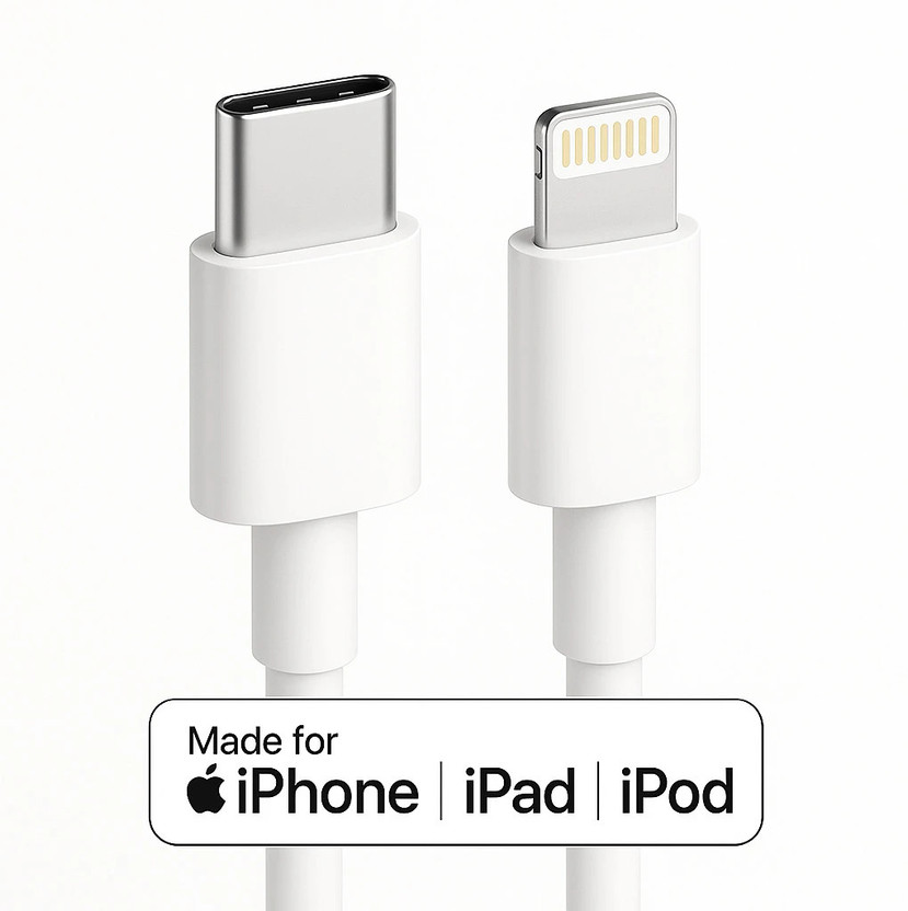 RoarX Lightning Cable 1 m iphone original cable 20 Watt PD Cable for iPhone 11 12 13 14 Pro Pro Max Se SE2 original C to Lightning cable(Compatible with Apple iPhone 11 iPhone 12 iPhone 13 iPhone 14 iPhone 15 iPhone X iPhone XR, White, One Cable)