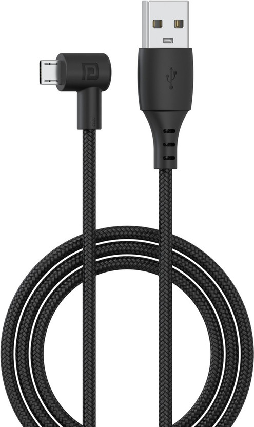 Portronics Micro USB Cable 2 A 1.2 m Konnect HD Fast Charging & Data Sync(Compatible with Smartphones, Black, One Cable, USB Type A To Micro USB)