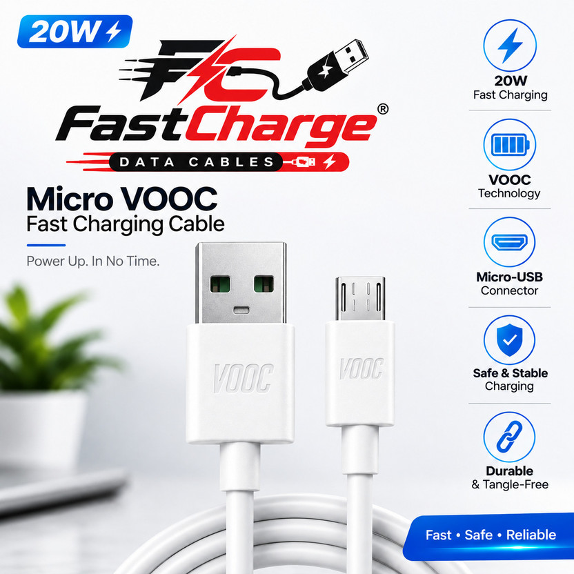 fast fast charge Micro USB Cable 1 m USB to Type B(Compatible with All Android Phones & Tablets Gold, One Cable, White, USB Type A To Micro USB) - Flipkart Deal