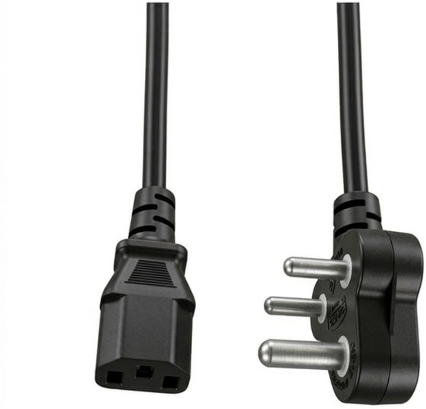 WIRESLAB Power Cord 1.5 m Desktop PC Computer Power Cord, 2500 Watt IEC C13 Power Cable for Pc, 3 Pin Ac Wire Lead for SMPS Power Supply, Monitor, Printer, Electric Kettle, TV(Compatible with Computer, Black, One Cable, NA)