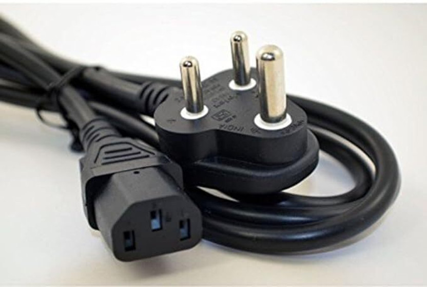 CompuBest Power Cord 1.5 m Full Copper Desktop Power Cable(Compatible with Desktop, Black, One Cable, NA)
