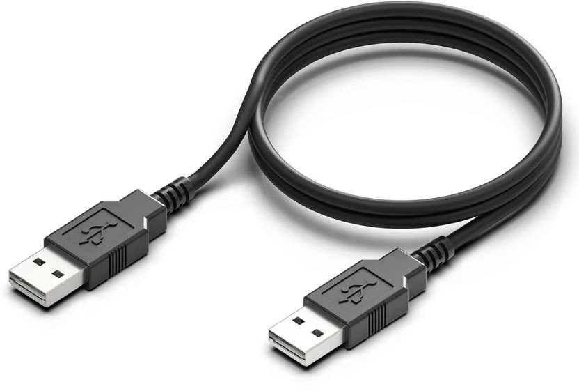 Evaton Power Sharing Cable 1 m USB Type A Male To Type A Female(Compatible with Printers,Computer,Laptop,Gaming Console Extension Cable, Black, One Cable)
