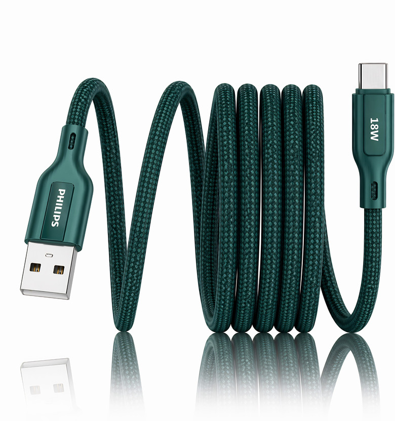Philips PHILIPS USB Type C Cable 1 m DLC4130AT/94(Compatible with Mobile, Laptop, Tablet, Crystal Teal, USB Type A To USB Type C, 18 W) - Flipkart Deal