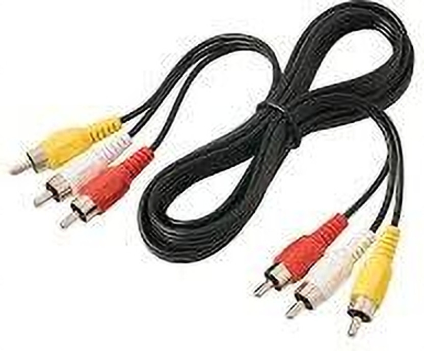 GreenDec RCA Audio Video Cable 1.5 m GD 3:3(Compatible with DVD Players, VCRs Videocassette Recorders, DTH/Cable Set-Top Boxes, Black, One Cable, NA)