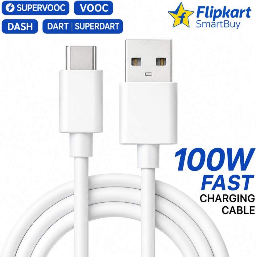 Flipkart SmartBuy USB Type C Cable 10 A 1 m 80W Superdart | 45W Superdart | 100W Realme Data Cable Type C and Realme C Type Cable – Realme Cable, Realme Charge Cable, Realme USB Cable Original, Realme 45w Charger Cable, 33w superdart charging cable, Realme Data Cable, C Type Cable, Type C Cable, Dat