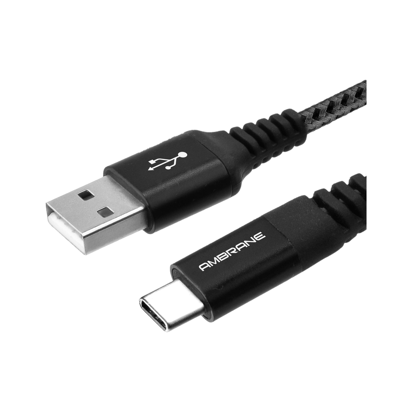 Ambrane USB Type C Cable 3 A 1 m RCT-10(Compatible with Mobile, Black, One Cable, USB Type A To USB Type C, 30 W)