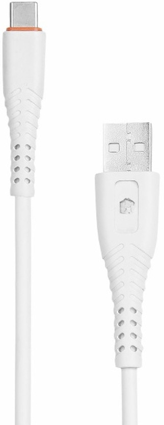 River USB Type C Cable 2.4 A 1 m Fast Charger Cable Type C 25W Turbo(Compatible with Mobile, White, One Cable, USB Type A To USB Type C)
