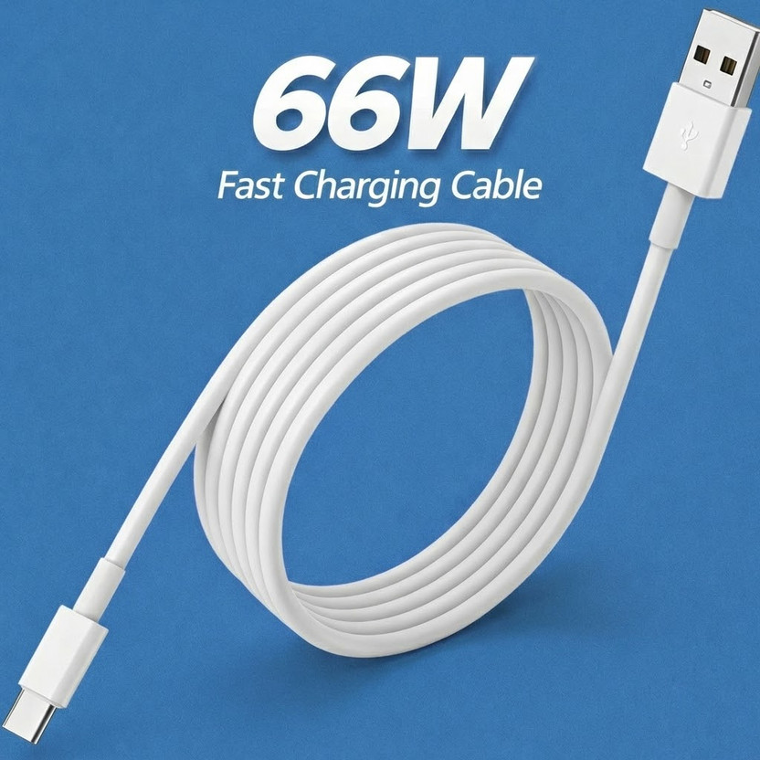 Vivo Tart USB Type C Cable 3 A 1 m Original 66W USB-C Flash Charge Data Sync Cable | 66W USB Type-C Fast Charging Cable for Vivo V30e, V29e, V28e, V27e, V26e, V25e, V23e, V21e, V20e, V19, V17, Y53s, Y73, Y75, Y77(Compatible with All Vivo Type-C Models, White, One Cable, USB Type A To USB Type C) - Flipkart Deal