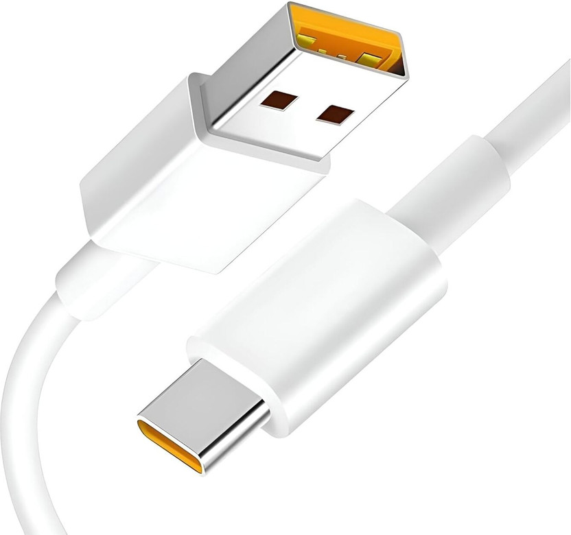 River USB Type C Cable 2.4 A 1 m DASH Turbo 65W Type-C Power & Sync Cable(Compatible with Mobile, White, One Cable, USB Type A To USB Type C)