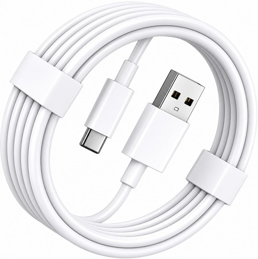 vivo USB Type C Cable 3 A 1 m Aluminum USB Type C 65W Charging Cable 1 Meter(Compatible with Android Mobiles, Tablets, Power Banks, USB Type-C Compatible Devices, White, One Cable, USB Type A To USB Type C, 65 W)