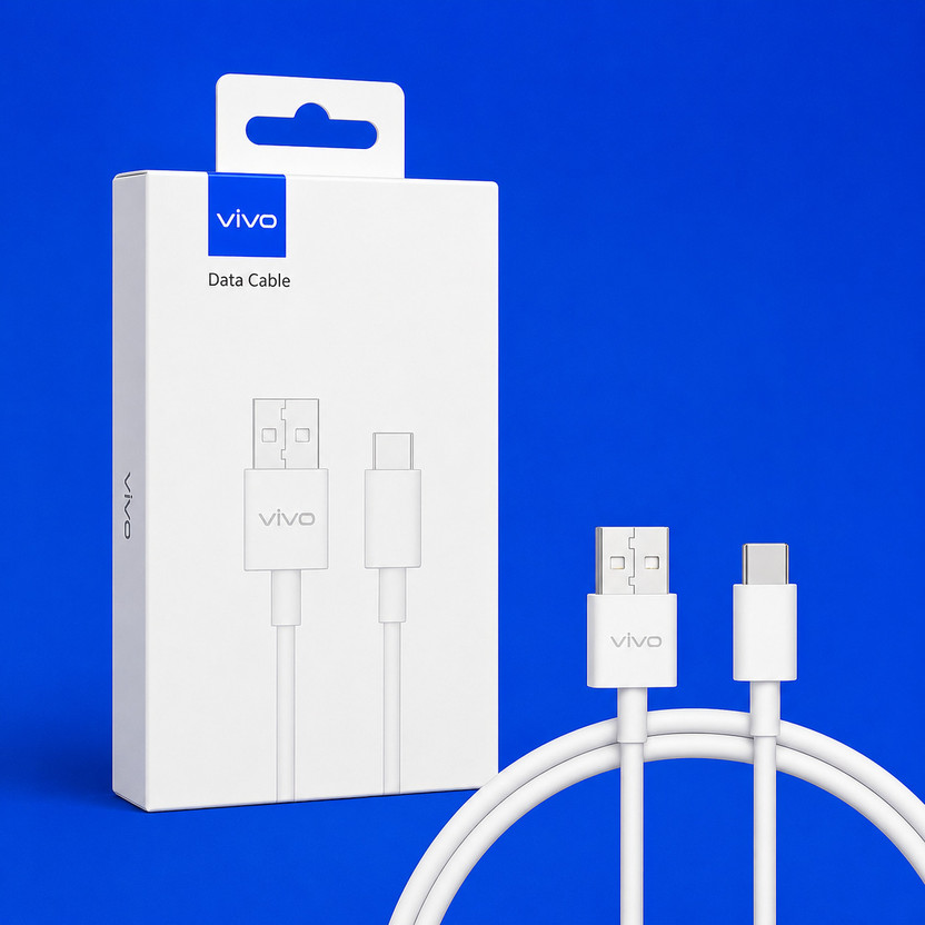 vivo USB Type C Cable 0.97 m Copper Type-C Data Cable 3A Fast Charging Compatible(Compatible with Samsung, Xiaomi, Redmi, Poco,, White, One Cable, USB Type A To USB Type C)