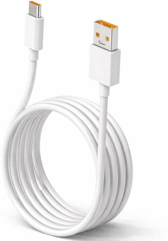 ANIO USB Type C Cable 10 A 1 m Copper 67W USB Type A TO C Supervooc Fast Data Charging Cable-10(Compatible with Redmi Note 13 Pro/12 Pro/11 Pro 5G/11S/10 Pro Max, White, One Cable, USB Type A To USB Type C, 60 W)