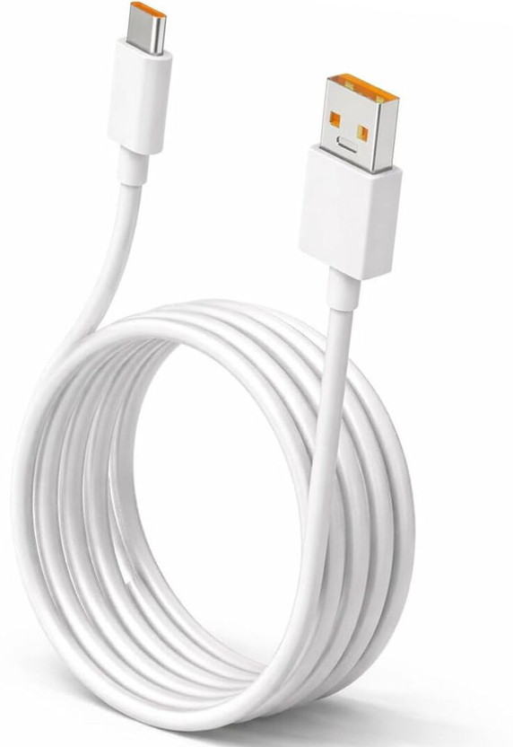 ANIO USB Type C Cable 10 A 1 m Copper 67W USB Type A TO C Supervooc Fast Data Charging Cable-7(Compatible with Redmi Note 13 Pro/12 Pro/11 Pro 5G/11S/10 Pro Max, White, One Cable, USB Type A To USB Type C, 60 W)