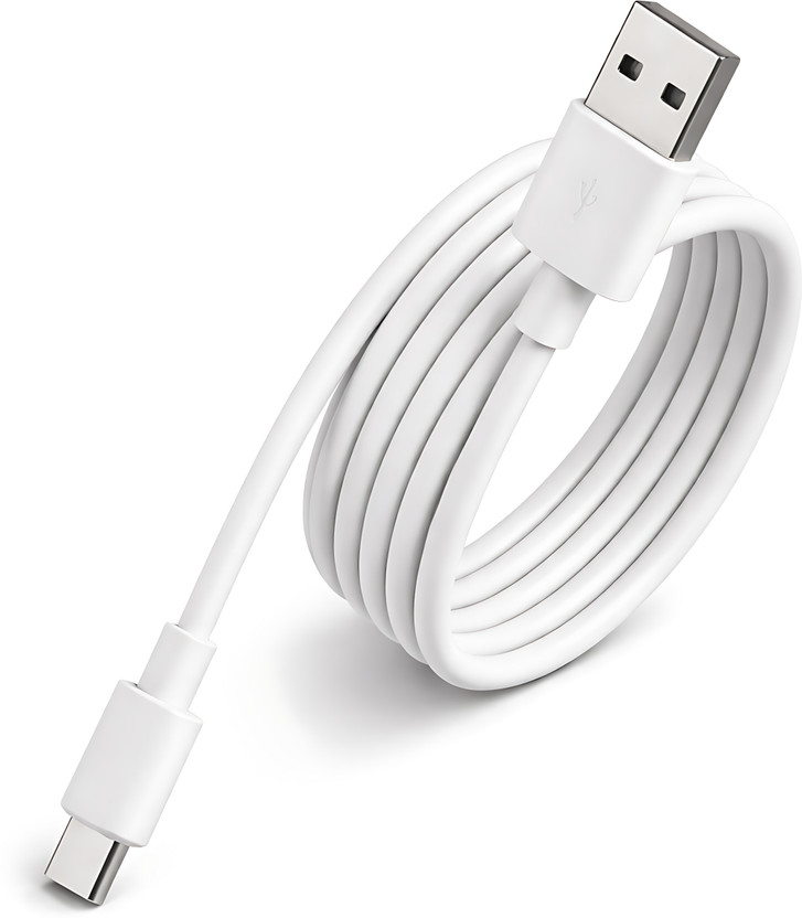 MAK USB Type C Cable 6 A 1 m PVC 60W Premium USB-A to Type-C Fast Charging Cable with Rapid Data Transfer, Smooth PVC Build, Universal Compatibility(Compatible with SUPERVOOC, VOOC, DASH, WARP 60W 45W 33W WARP Type C Cable Data Cable, White, One Cable)