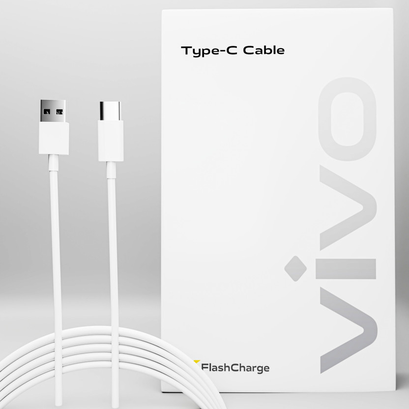 vivo USB Type C Cable 0.97 m USB Type C Cable 4.8 A 1 m Data Cable 3524 4.1A Fast Charging Cable | Original Type C | 100 CM Long(Compatible with Vivo, Realme, Oneplus, Oppo, Mi, Samsung, Infinix, Moto, Tecno, Itel, iQoo,, White, One Cable, USB Type A To USB Type C)