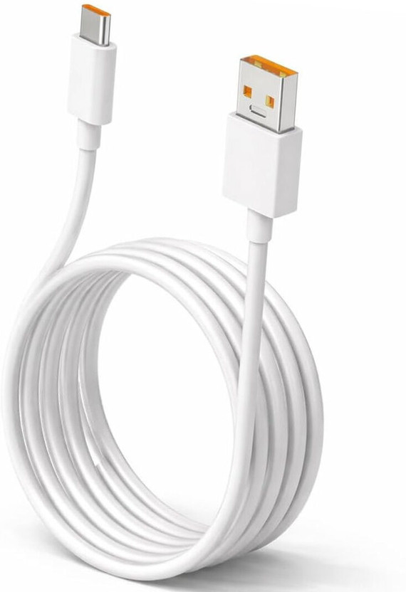 ANIO USB Type C Cable 10 A 1 m Copper 67W USB Type A TO C Supervooc Fast Data Charging Cable-8(Compatible with Redmi Note 13 Pro/12 Pro/11 Pro 5G/11S/10 Pro Max, White, One Cable, USB Type A To USB Type C, 60 W)